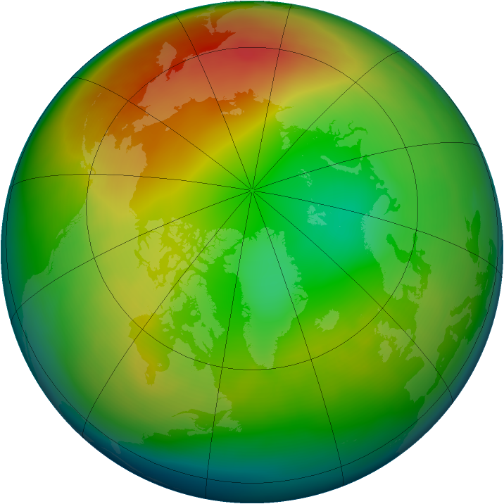 Arctic ozone map for January 2014